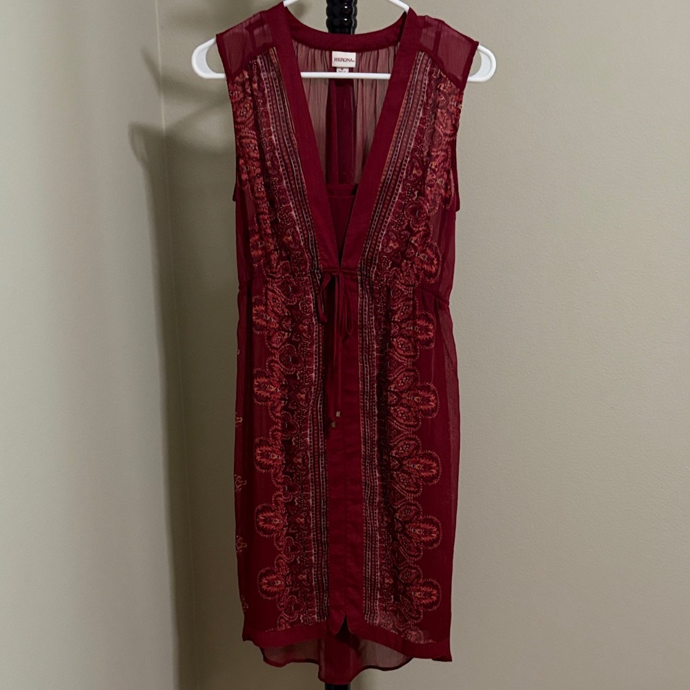 Merona Deep Red Sheer Dress